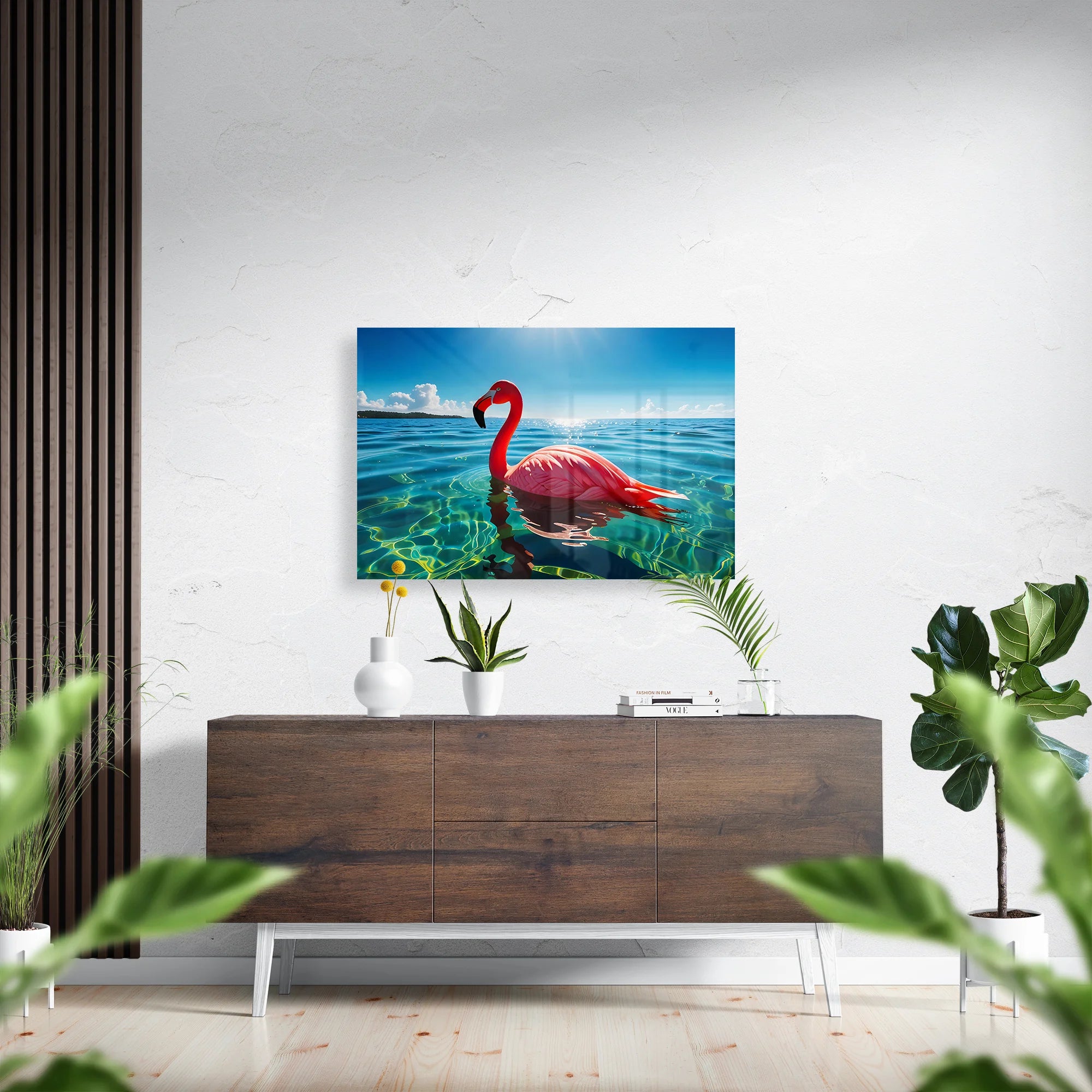 Pink Flamingo Under the Sky