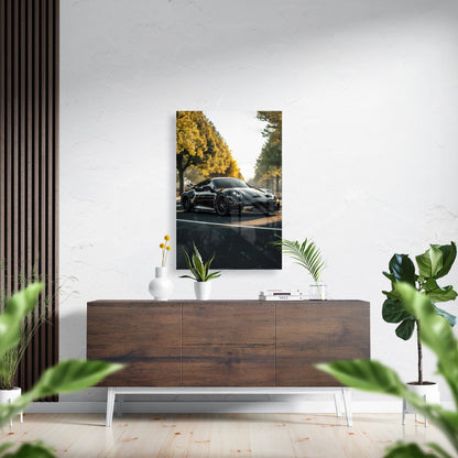 Sort Porsche i solen