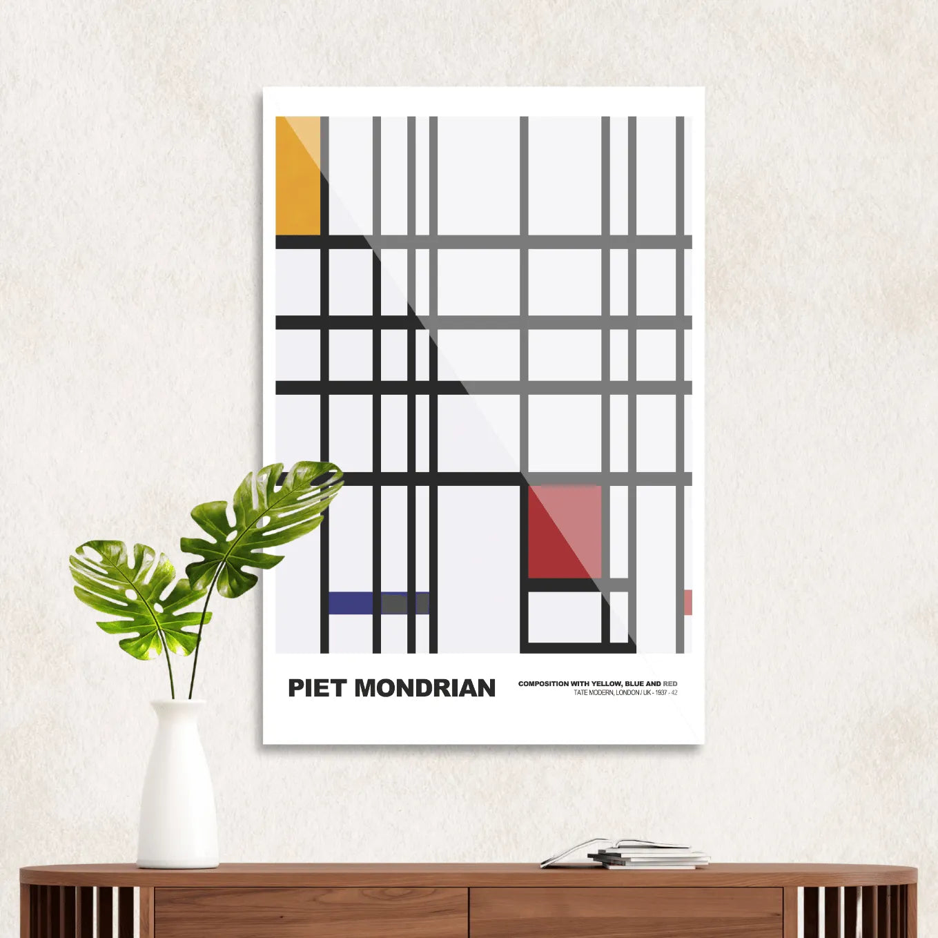 Piet Mondrian Composition with red, blue, and yellow #3