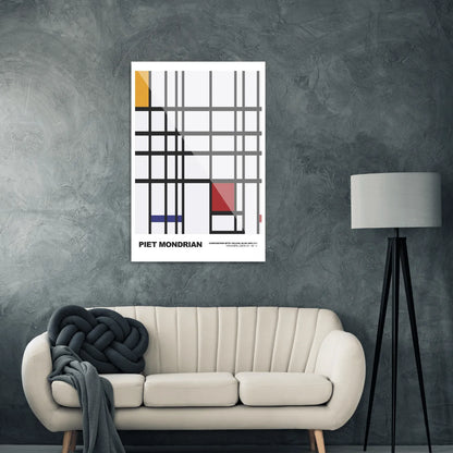 Piet Mondrian Composition with red, blue, and yellow 