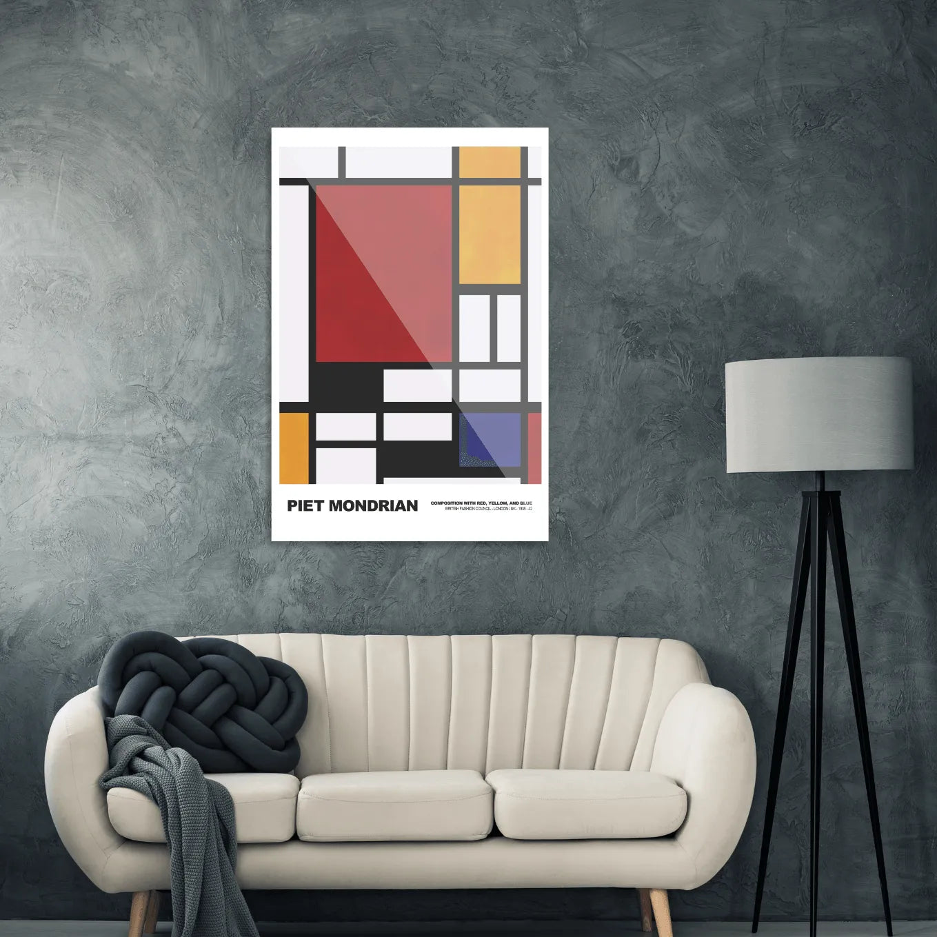 Piet Mondrian Composition with red, blue, and yellow 