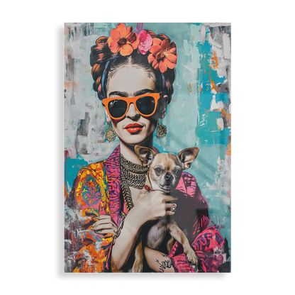 Frida Kahlo med chihuahua