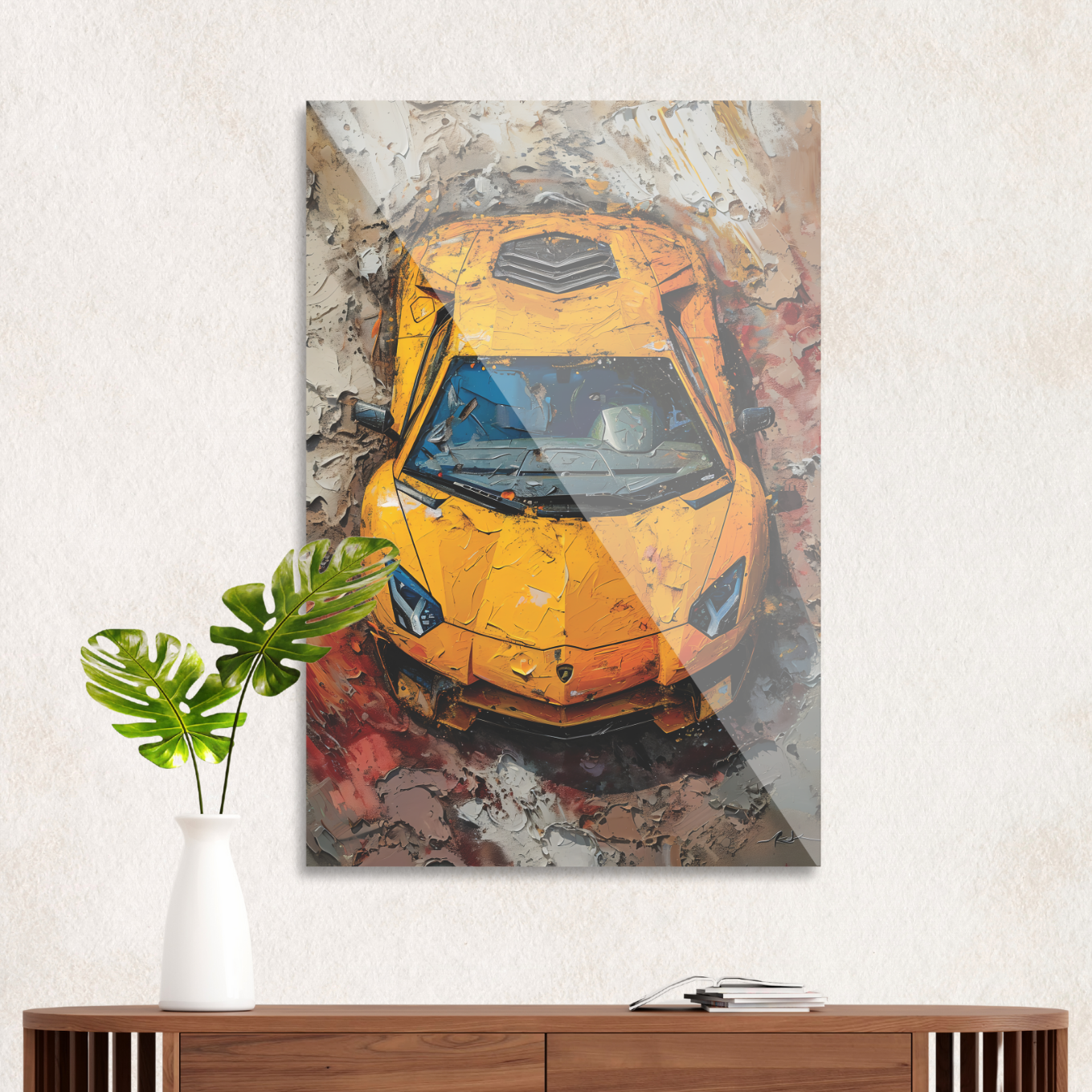 Gul Lamborghini i mudder