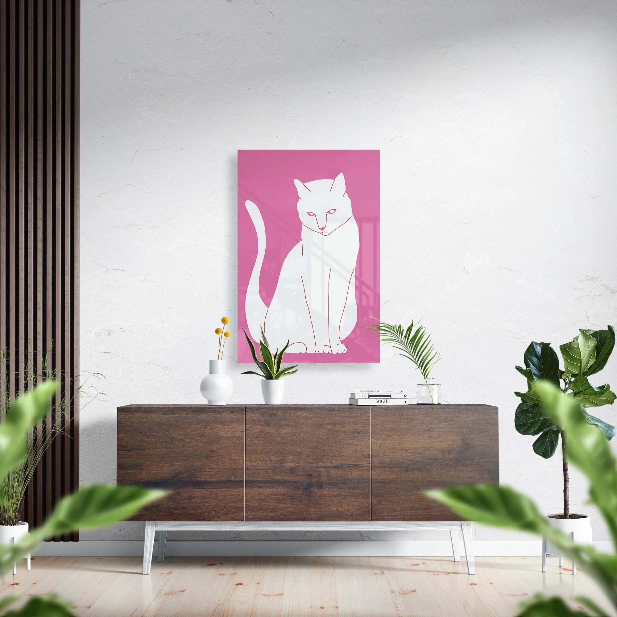 White and pink cat