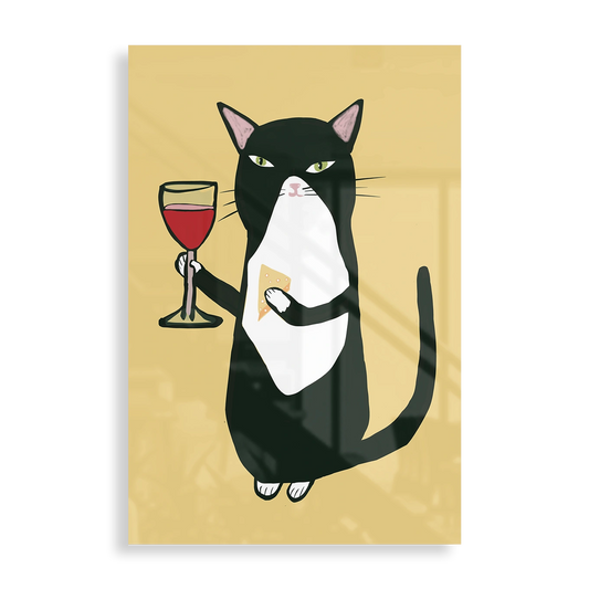 Cat with wine