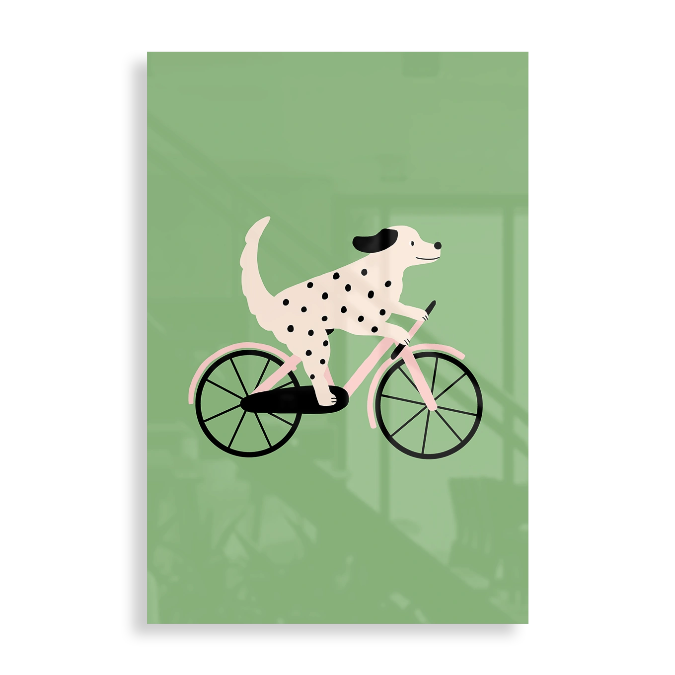 Dalmatiner på cykel