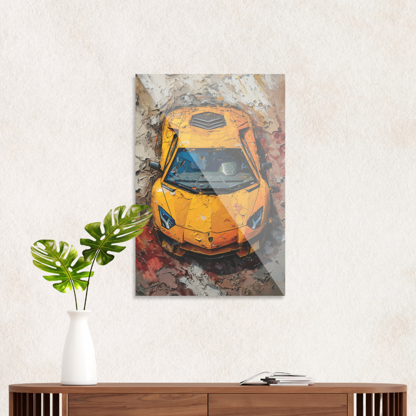 Gul Lamborghini i mudder