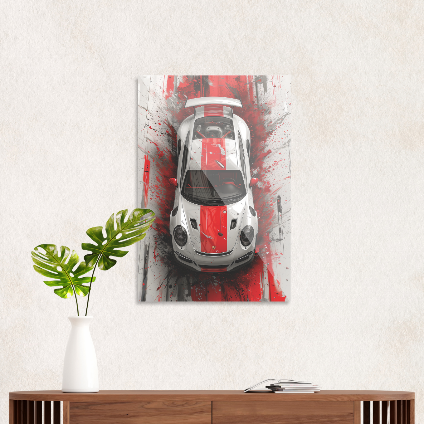 Porsche med røde striber