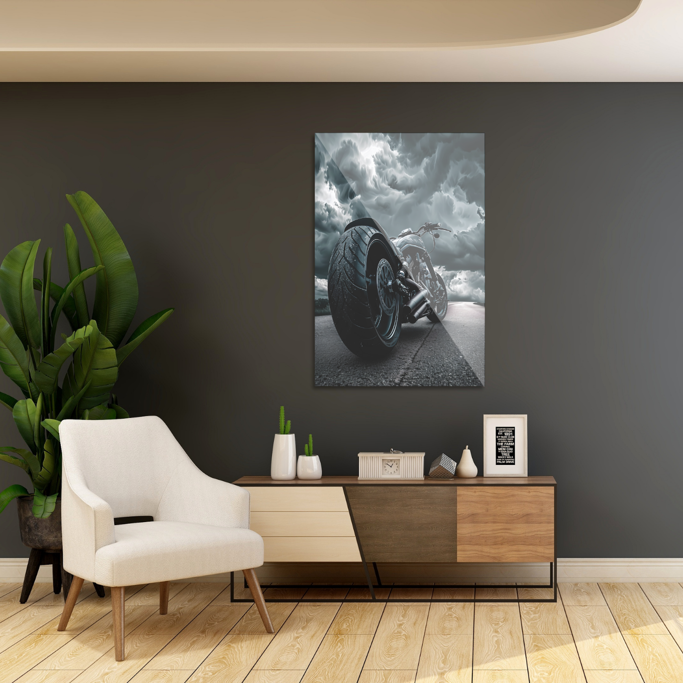 Motorcykel i skyvejr