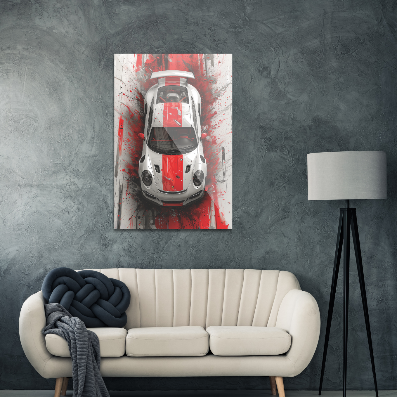 Porsche med røde striber