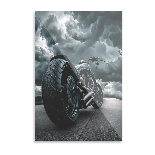 Motorcykel i skyvejr