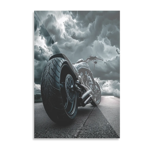 Motorcykel i skyvejr