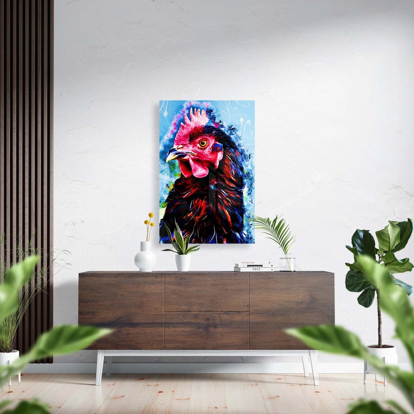 Rooster in watercolour