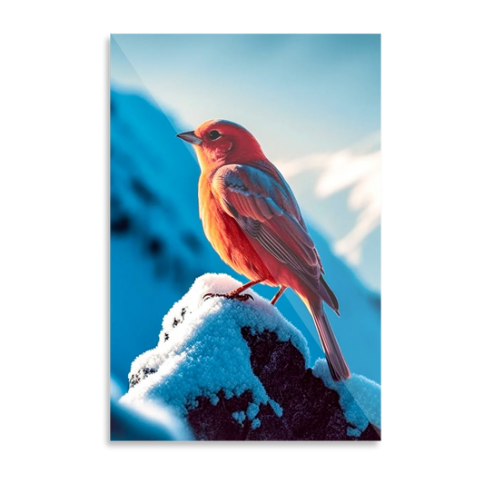 Fugl i vinterlandskab