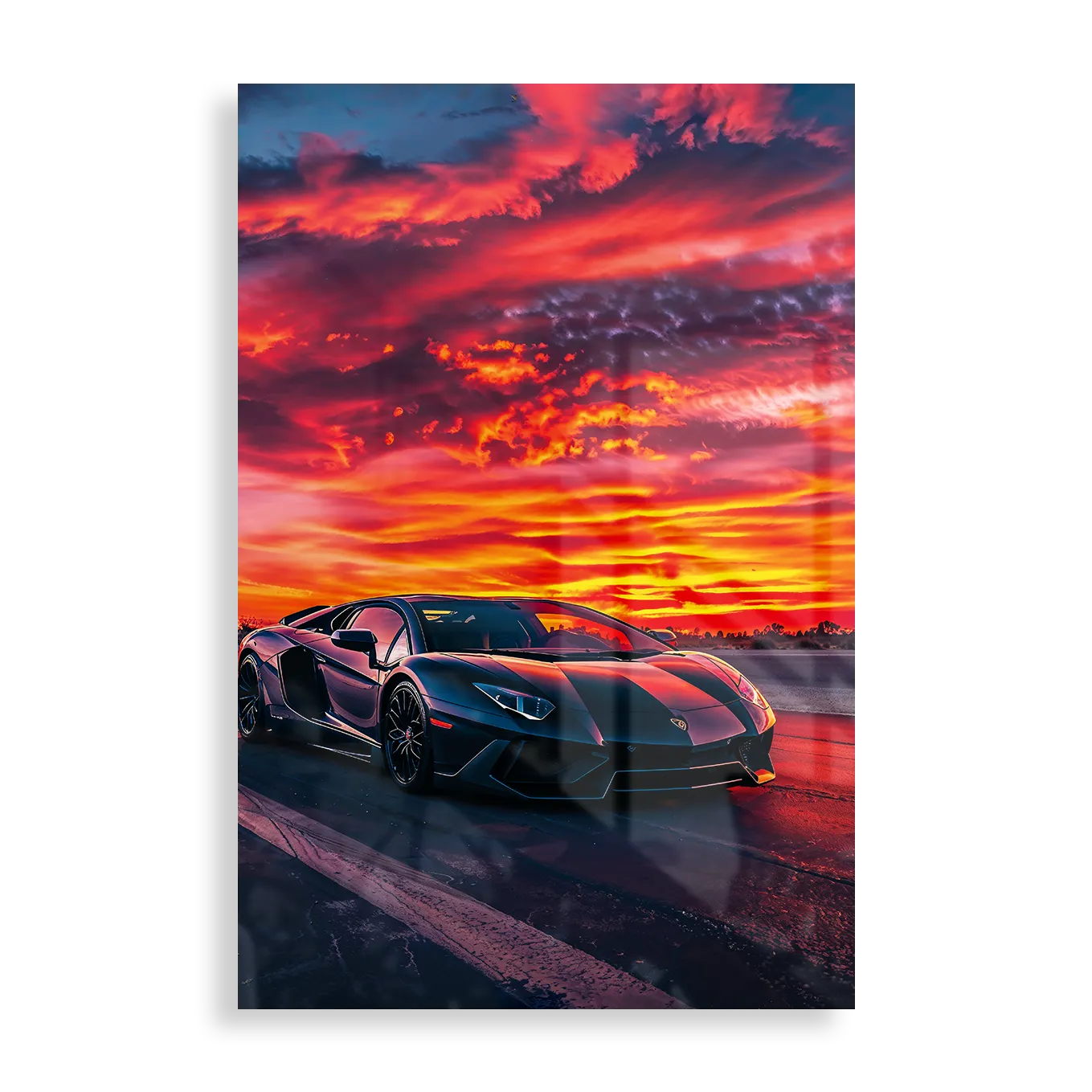 Lamborghini in sunset