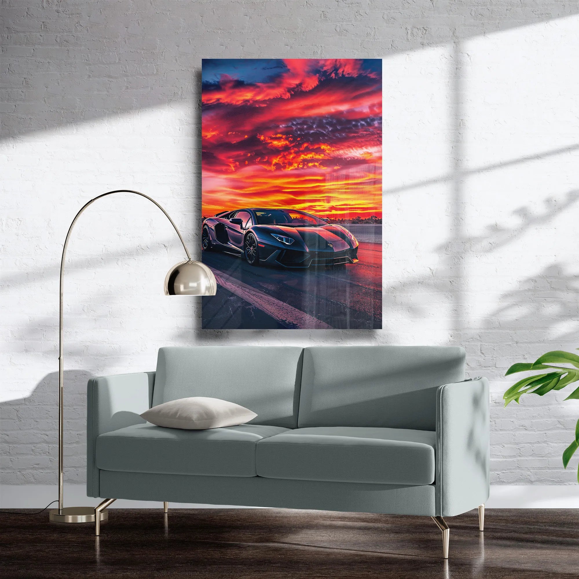 Lamborghini in sunset